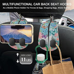 Blusabaca 2PCS Car Seat Headrest Hooks, Purses Bags Holder, Butterfly | PU Leather, Double Metal Back Storage Hangers for Grocery Bags Handbags Bottles Coats Phones, Car Accessories Organization - Image 3