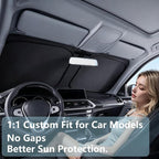 Gven Windshield Sun Shade for Chevrolet Silverado 1500 2019-2024 2025 2026 Car Accessories Sun Visor for Front Windshield & Window Sun Shade Cover, UV Heat Blocker & Protector (Silverado) - Image 2