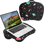 LAPGEAR MyStyle Lap Desk – Space Odyssey, Fits 15.6” Laptops | Dual-Bolster Microbead Cushion, Built-In Carry Handle, Ergonomic Curved Front Edge - Image 7