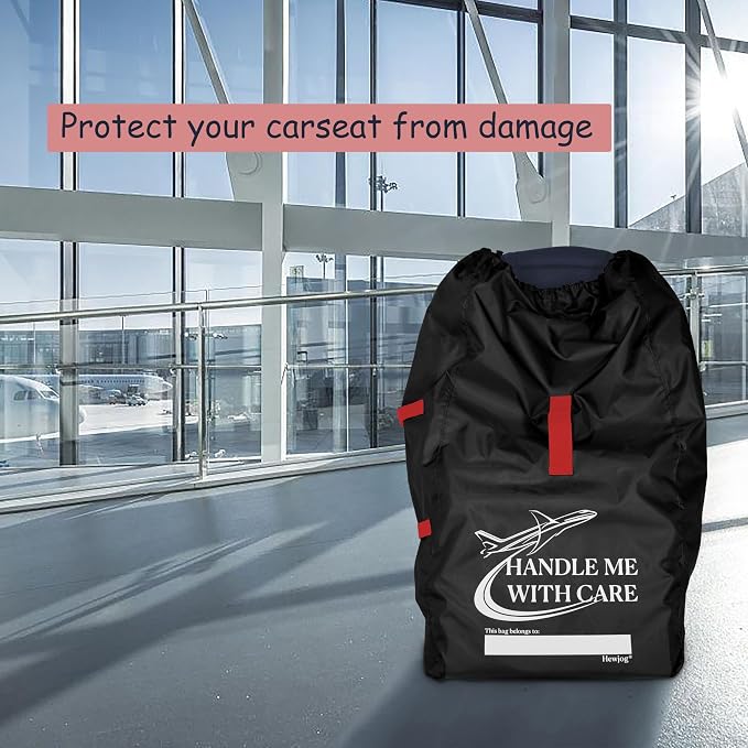 Car Seat Travel Bag for Airplane, Carseat Cover for Air Travel for Infant Carriers Booster Convertible, Black - Image 5