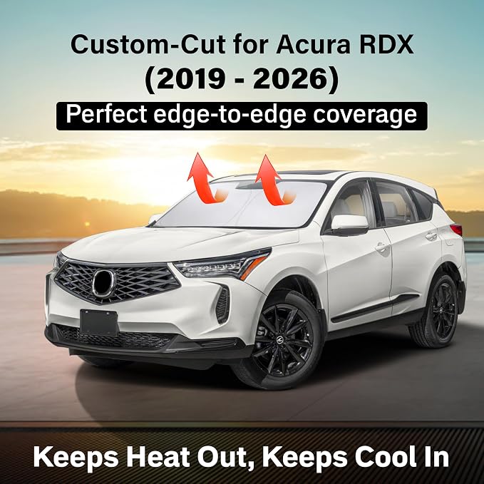 EcoNour Windshield Sunshade Compatible for Acura RDX 2019-2024 2025 2026 | Sun Visor for Front Windshield & Window Sun Shade Cover, UV Heat Blocker & Protector, Car Accessories - Image 2