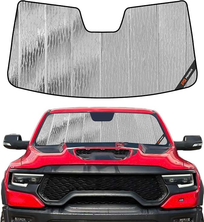 Pigenius Windshield Sun Shade for Ram 1500 2019-2024 with 10 inch Wide Sensor - AstraGuard by Pigenius