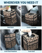 Capolo Car Trash Can with Lid, Leakproof Car Garbage Can Car Trash Bag | Waterproof, Trash Can for Car, 3 Mesh Pockets, Mini Hanging Vehicle Car Trash Bin, for Back/Front Seat (Leopard,3 Gal) - Image 6
