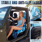 Car Seat Towel Cover, Universal 63x32in Seat Cover with Buckle Strap, Non-Slip Washable Seats Towel Covers, Portable Car Seats Protector for Gym Yoga Swimming Beach Workout Sports - Image 5