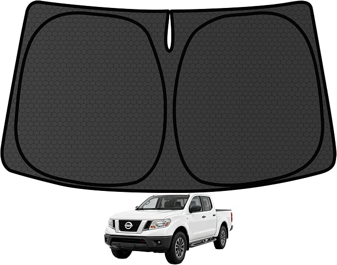 Frontier Windshield Sun Shade for Frontier 2006-2021 Blocks UV Rays Accessories,1:1 Custom Foldable Thickened Wear-Resistant Front Window Sunshade Visor,Keeps Your Car Cooler by Achaltiza