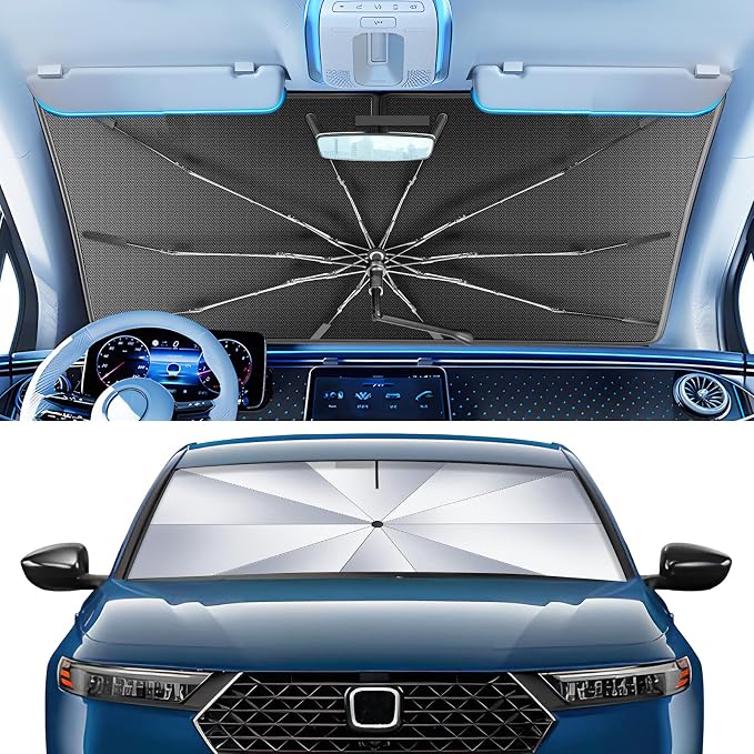 Portable for Honda Accord 2023-2025 2026 Windshield Sunshade Umbrella with Carry Bag, 2 in1 Ice Crystal Durable Compact Shade Umbrella UPF50+ UV Front Window Heat Insulation Protection Outdoor Camping - Image 7