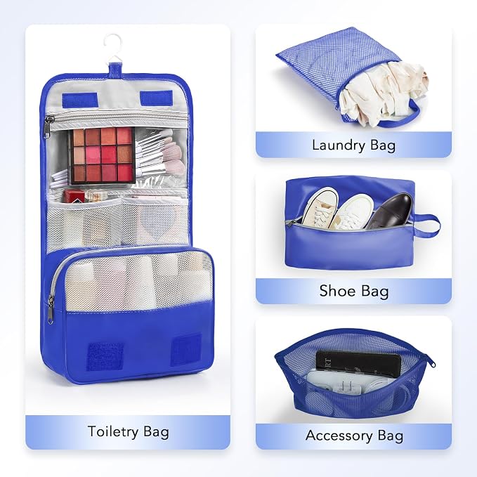 OlarHike 10 Set Compression Packing Cubes for Travel Essentials,Compressible Expandable Space Saver Bags for Organizing Clothes,Luggage Suitcase Garment Bags with Over 1000 pcs Mesh Holes(Klein Blue) - Image 5