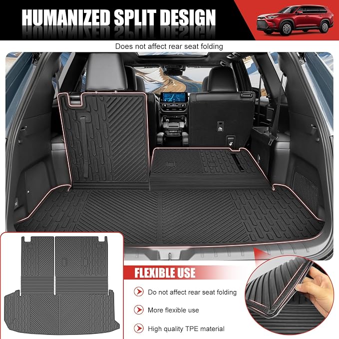 Mat Compatible with 2024-2025 Toyota Grand Highlander Cargo Liner Replacement for 2024 2025 Toyota Grand Highlander Accessories(Not fit Highlander) - Image 3