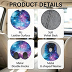 Car Seat Back Headrest Hooks - 2 Pack, Cosmic Galaxy Art Pattern Purse Hook for Car, Metal Leather Multifunctional Auto Hanger Organizer for Bags Water Bottles Phones - Image 3
