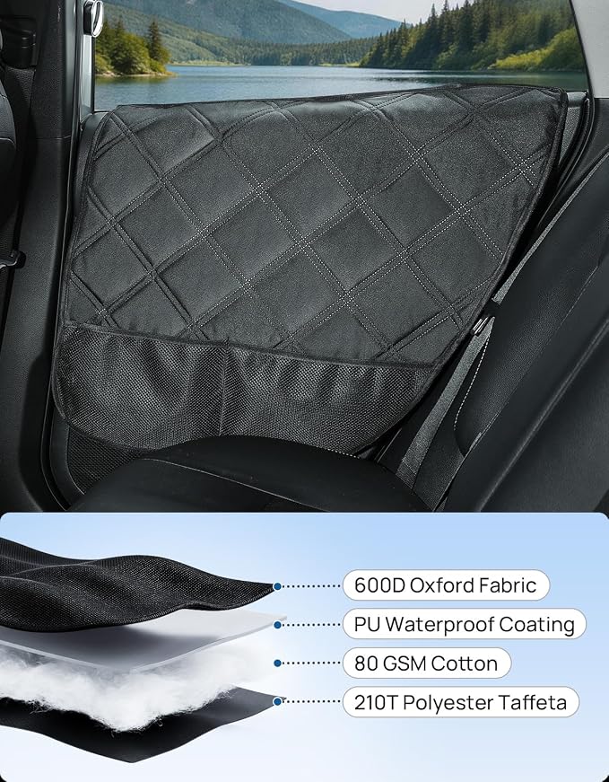 JOYTUTUS Dog Car Door Protector Compatible with Sedan/Family Car/Small SUV, Waterproof & Anti-Scratch Door Protector from Dog Scratching with Storage Pockets (2 Packs Universal Fit) - Image 8
