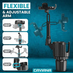 Phone Holder & Phone Mount for Car & Cup Holder Expander – 2-in-1 for Smartphones, Bottles, Tumblers & Coffee Mugs – Strong Clamp, Anti-Shake, 360° Rotation - Image 5