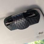KINIVA Sunglasses Holder for Visor - Leather Glasses Case with Clips for All Car Models (Black) - Image 7