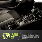 SUPERIOR ESSENTIALS Car Phone Holder & Key Storage Expander for Cupholder - Universal Size Phone Mount for Car - Elegant Design with Easy Installation - Effortless Charging Cell Phone Holder for Car - Image 4