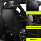 IKABEVEM Car Seat Covers Fit for Acura RLX 2014-2017: Full Set Luxury Leather Automotive Seat Covers, Car Seat Protector(5 Seats, Black&Redline) - Image 3