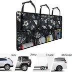 Femuar Car Trunk Organizer, Large Capacity Backseat Trunk Organizer (42"*18"), Collapsible Car Storage Bag with 8 Pockets - Hibiscus - Image 5
