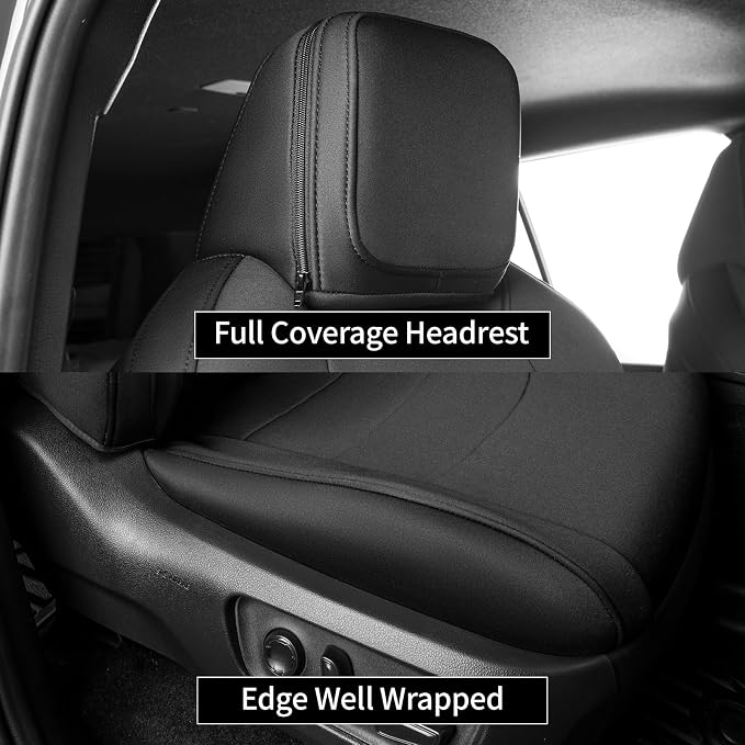 EKR Car Seat Covers Custom Fit for Toyota 4Runner(5 Seats) Full Set | for Toyota 4 Runner 2025-2026 Seat Covers for SUV,Full Wrap,Airbag Compatible,Waterproof Pet-resistant,Neoprene(Black) - Image 5