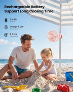 Gaiatop Portable Clip on Fan Battery Operated, Small Powerful 3 Speed Quiet 360° Rotate, USB Rechargeable Mini Personal Cooling Fan for Desk Table Home Office Stroller Camping Women Gifts Pink | Battery Operated, Small 3 Speed 360° Rotate, Cooling for ... - Image 4