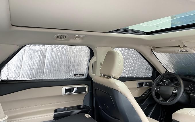 Rear Side 2nd Row Sunshade (2PCS) Custom for 2020-2026 Ford Explorer SUV | UV Reflector Sun Protector Privacy Multi-Layer Insulated Blockout Accessories [Made in USA] - Image 5