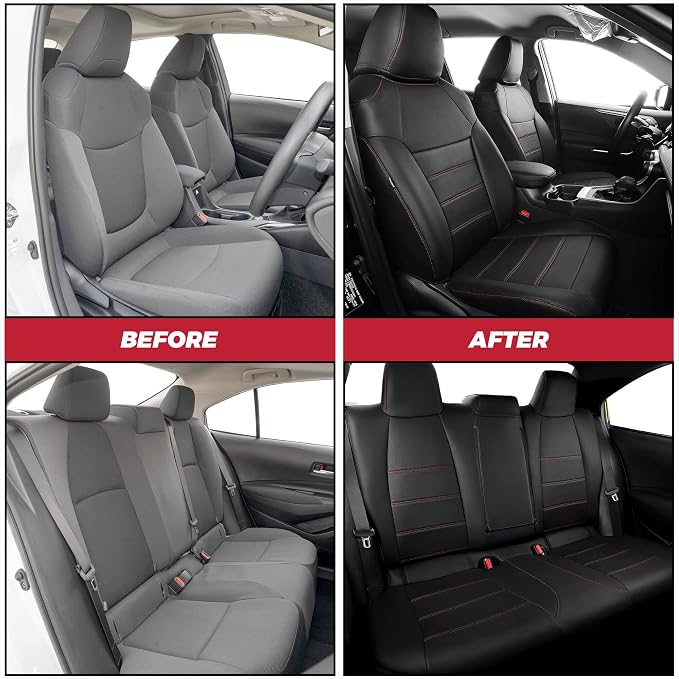 FREESOO Custom Leather Seat Covers for Toyota Corolla L LE 2020-2022 | Sedan, Full Set, Waterproof, Airbag Compatible, Scratch-resistant, Anti-slip, Protector Cushion, Durable Material, Easy-clean - Image 6