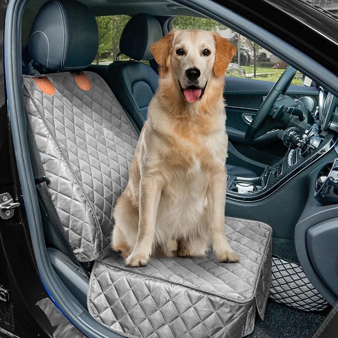 2 Pack Pet Car Seat Cover for Front Seat, Captain Chair Seat Cover | Waterproof Pet Seat Protector, Full Protection with Side Flaps, Non-Slip, Large Front Storage Pocket, Fits Cars/Trucks/SUVs - Image 4