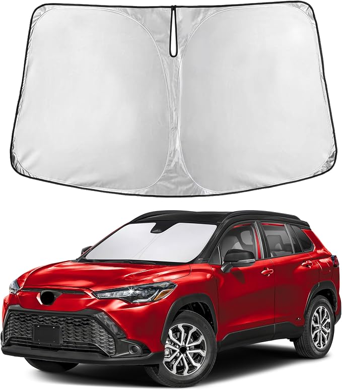 EcoNour Windshield Sunshade Compatible for Toyota Corolla Cross 2022-2026 | Sun Visor for Front Windshield & Window Sun Shade Cover, UV Heat Blocker & Protector, Car Accessories by EcoNour