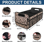 Deosk Trunk Organizer and Storage with Reinforced Handles,Car Accessories for Women/Men 50L Waterproof Polyester Trunk Organzier for Car/SUV/Minivan/Truck(Medium,Leopard print) - Image 3