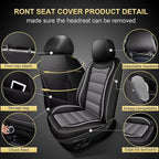 IKABEVEM Car Seat Covers for Toyota RAV4 Hybrid 2016-2026 Full Set(5 Seats) | Luxury Fuax Leather, Waterproof, Airbag Compatible, Easy to Install, Scratch‑Resistant Seat Protection,Black&Grey - Image 3
