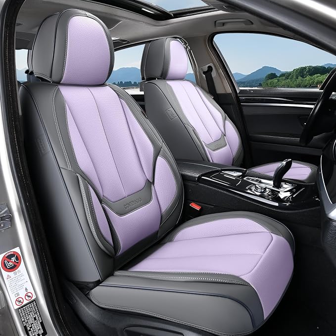 Coverado Car Seat Covers, Seat Covers for Cars, Waterproof Leather Auto Seat Protectors, Leather Car Seat Cushion, Car Interiors Accessories Universal Fit for Most Cars by COVERADOAUTO