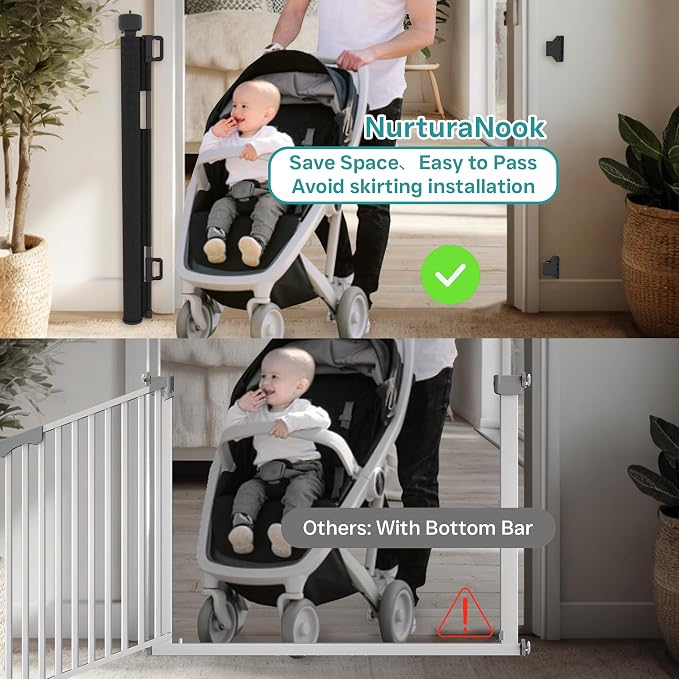 200 Inch Extra Wide Retractable Baby Gate,Mesh Baby Gate or Mesh Dog Gate,34" Tall,Child Safety Gate for Doorways, Stairs, Hallways, Indoor or Outdoor - Image 3