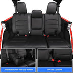 Full Set Seat Covers for 2024-2026 Jeep Wrangler 4drs,Rear w/Armrest(Black) | 1:1 Custom Fit,Factory Look,Easy Installation,Airbag Compatible,Waterproof Faux Leather & Easy to Clean,Pet Friendly - Image 4