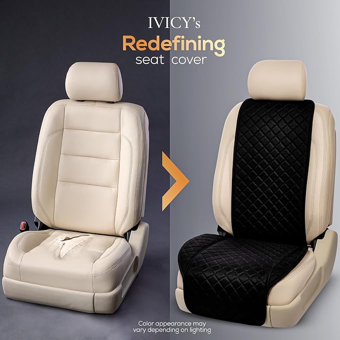Faux Linen Front Car Seat Cover, Seat Protector, 1 Unit, Black | Non-Slip Bucket Sear Cover for Most Cars, SUVs, Vans & Trucks – Machine Washable, Side-Airbag Friendly - Image 6