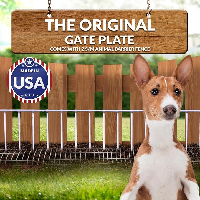 Dig Defence Original Gate Plate, 4 Pack with 2 Sm/Md Animal Barrier | Made in USA, Ideal Gift for Pet Lovers, Dog Digging Deterrent, Underground Gap Filler for Dogs or Rabbits - Image 2