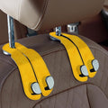 CoBak Purse Hook for Car - Universal Premium Stitched Leather and Aluminum-Magnesium Alloy Double Car Seat Back Storage Hook for Purses, Handbags, Bags (2 Pack),Bright Yellow by PopulartabletcasebrandWegivepeoplethebestdesignofprotectingvariouselectronicdevices