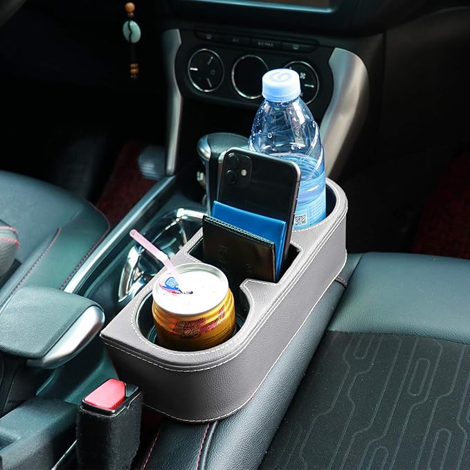Car Seat Gap Filler Organizer with Cup Holder, Gray - Image 7