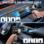 KMM Handheld Car Vacuum Cleaner, Hand Held Vacuum Cleaner & Air Duster | 16000PA Strong Suction, 120W High Power, Portable & Rechargeable, LED Light, Multi-Nozzles for Home, Car, Office, Pet - Image 2