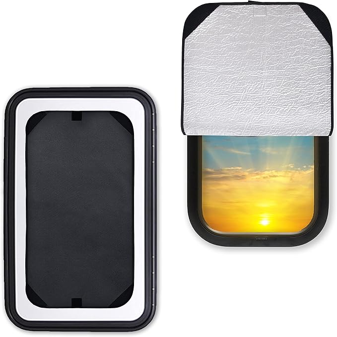 EcoNour RV Door Window Shade Trailer RV Skylight Covering for UV Protection | Foldable Window Sunshade | Blinds for Camper Windows | Camping Accessories for Travel Trailer | 16" x 25" by EcoNour