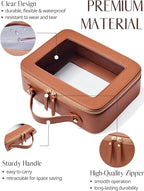 Clear Makeup Bag Toiletry Case Travel Transparent Cosmetic Bag with Zipper, Portable Make Up Organizer Traveling Compact Car Bag for Essentials - Image 2