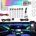 Dreamcolor Acrylic Interior Car LED Strip Light, RGB 22 in 1 Fiber Optic Ambient Lighting Kits, 16 Million Colors Sound Active Function Car Neon Lights with Wireless APP by UWDESY