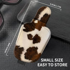 Leather Magnetic Sunglass Holder for Car Sun Visor, Cute Eyeglass Ticket Card Hanger Clip, Universal Auto Interior Accessories for SUV Pickup Truck Brown Cow Print - Image 4