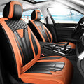 Fit CHR Premium Leather Car Seat Covers for Toyota CHR 2018-2021 2022 - Waterproof，Breathable，All-Weather Seat Cushion Protecto & Airbag Compatible, Full Set Orange&Black by Unknown