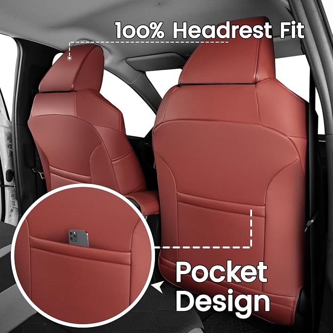 HKZ Customized Special seat Cover for Toyota Corolla (Burgundy, 2020-2022 Corolla XLE) - Image 3