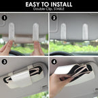 Sunglass Holder for Car Visor, Car Sunglasses Holder Leather, Eyeglasses Holder Glasses Storage Case Visor Accessories - Image 6