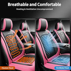 for Subaru Impreza 2012-2026 Car Seat Covers, Full Set, Pink | Luxury Full Coverage Leather Seat Protectors, Waterproof Breathable, Non-Slip, Easy to Install, Airbag Compatible, All-Season - Image 6