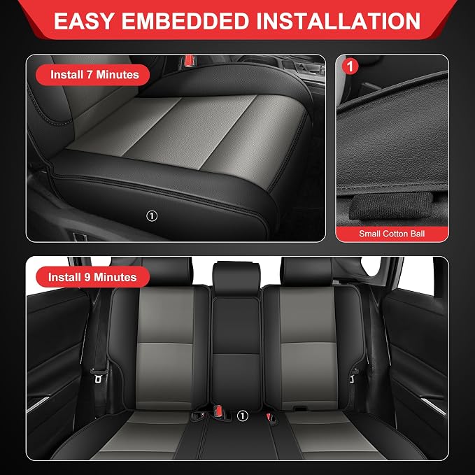 TTX LIGHTING Custom Fit for Toyota RAV4 Seat Covers 2013-2018 5-Seats | Original Seat Pattern | Full Coverage | Easy Install | Waterproof | Faux Leather | Shield Your Car Seats | All Season - Image 8