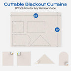 Linen Blackout Curtains for Bedroom, 39" x 58" Portable Blackout Blinds | 100% Blackout Window Cover with Hook&Loop Strip, Temporary Blackout Shades, Blackout Window Film for Nursery Travel RV- Cream - Image 4