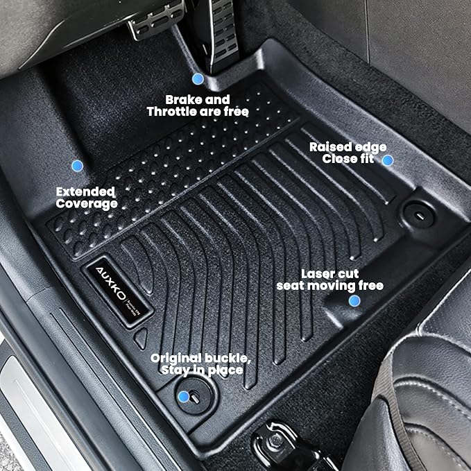 AUXKO All Weather Floor Mats for Kia Sportage Gasoline 2023 2024 2025 2026 | High Wall,All-Weather,All Season,Odorless,Anti Slip,Rain&Salt Resistant,TPE Material,Black,Accessories,Pet Friendly - Image 4