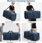 100L Travel Duffle Bag for Men, Urtala 32” Large Duffle Bag for Traveling with Shoe Compartment, Foldable Travel Duffel Bag for Men Women Waterproof & Tear Resistant (Dark Blue, EXTRA LARGE, 100L) - Image 6