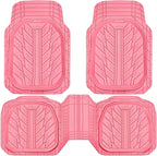 CAR PASS DeepDish Pink Floor Mats for Cars Full Set,Heavy Duty Rubber Car Mats 3-Piece,Universal Waterproof Trim-to Fit Automotive Floor Mats for Truck Van SUV, Durable All-Weather Car Mats (Pink) - Image 9
