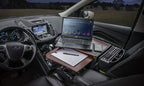 AutoExec GripMaster Car Desk for Your Vehicle Workstation and Mobile Office, Mahogany with 400 watt Power Inverter - Image 3