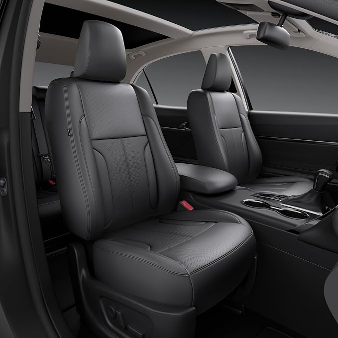 redblue Custom Fit Toyota Corolla Seat Covers for 2023-2026 LE | Black leather Seat Covers Full Set, Fit 2023 2024 2025 2026 LE, Front and Rear Car Seat Cover by Unknown